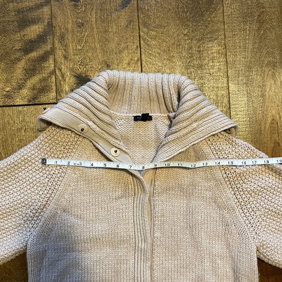 Ann Taylor Soft Neutral Pink Alpaca/Merino Wool Sweater Cardigan w/ Snap Close - Picture 7 of 12